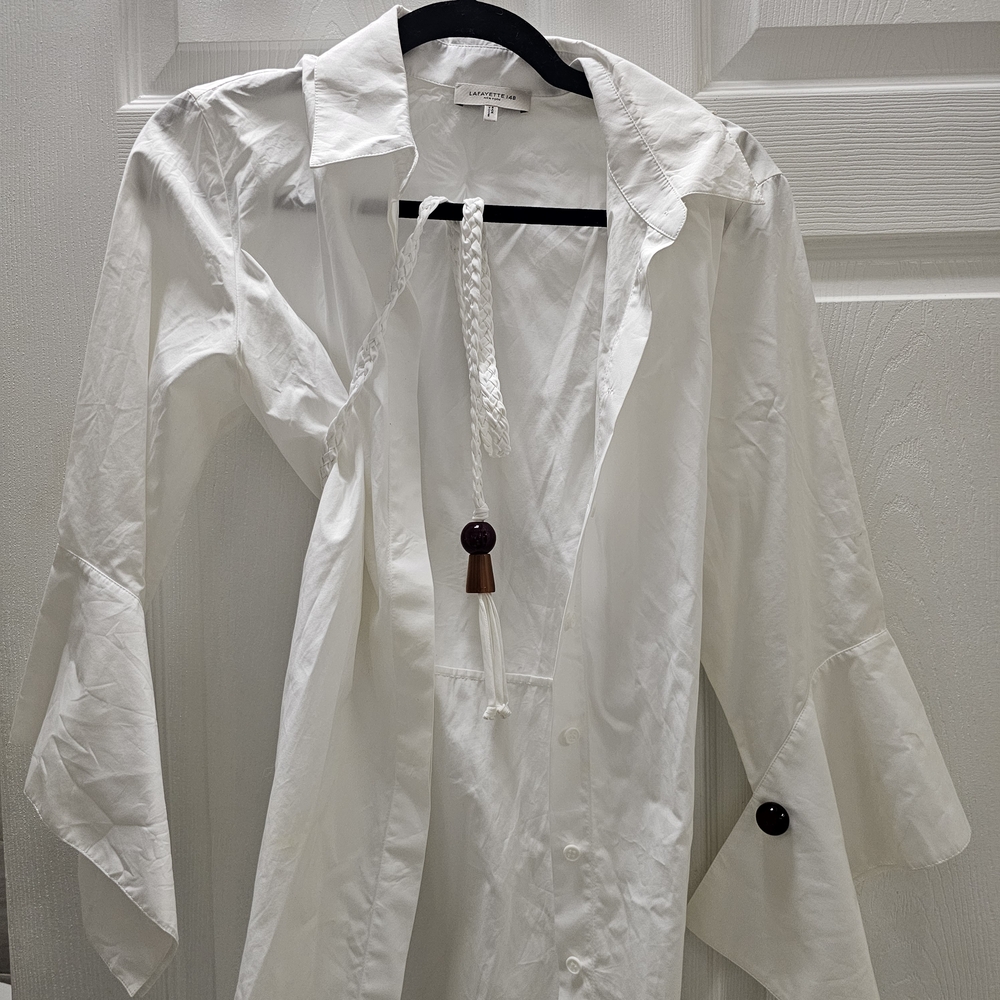 Lafayette 148 New York Elegant White Blouse